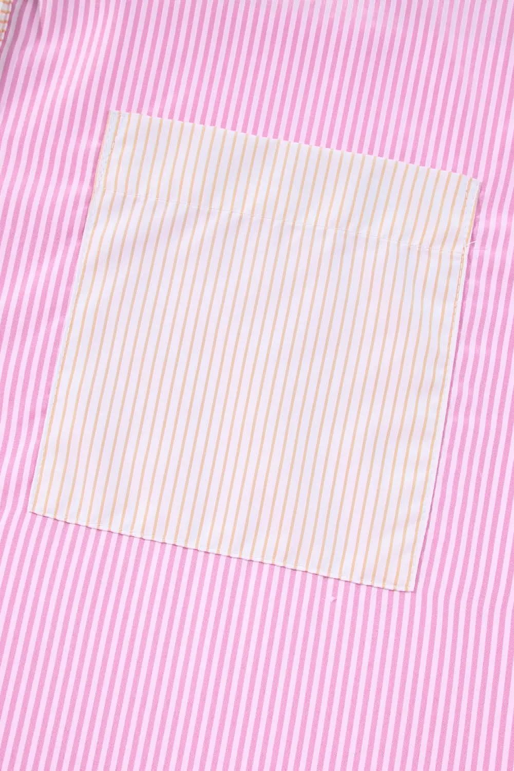 Plus size pink striped shirt - Love Salve